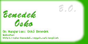 benedek osko business card